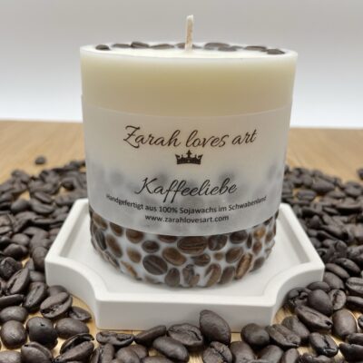 Kaffeeliebe für alle Kaffeejunkies Kaffeekerze Kaffeebohnen