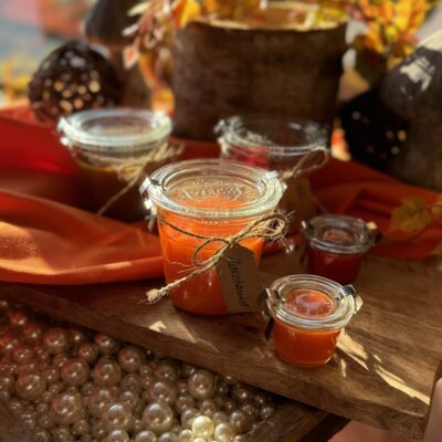 Durftkerze im Weck Glas Herbstkollektion Orange Herbstzauber