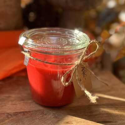 Durftkerze im Weck Gross Glas Herbstkollektion Rot Apfel-Zimt