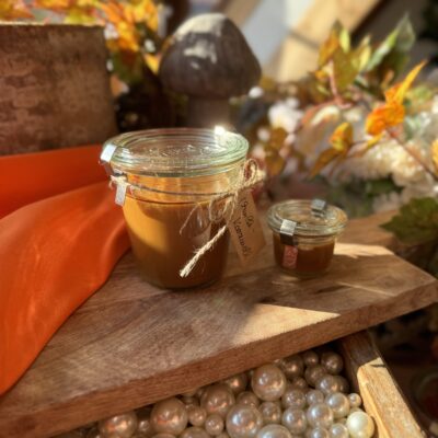 Durftkerze im Weck Glas Herbstkollektion Braun Vanille-Karamell