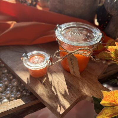 Durftkerze im Weck Glas Herbstkollektion Orange Herbstzauber