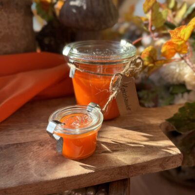 Durftkerze im Weck Glas Herbstkollektion Orange Herbstzauber