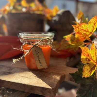 Durftkerze im Weck Glas Gross Herbstkollektion Orange Herbstzauber