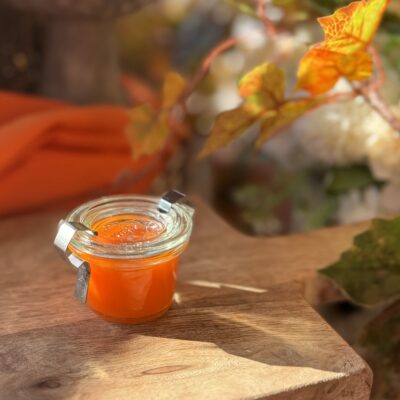 Durftkerze im Weck Glas Klein Herbstkollektion Orange Herbstzauber